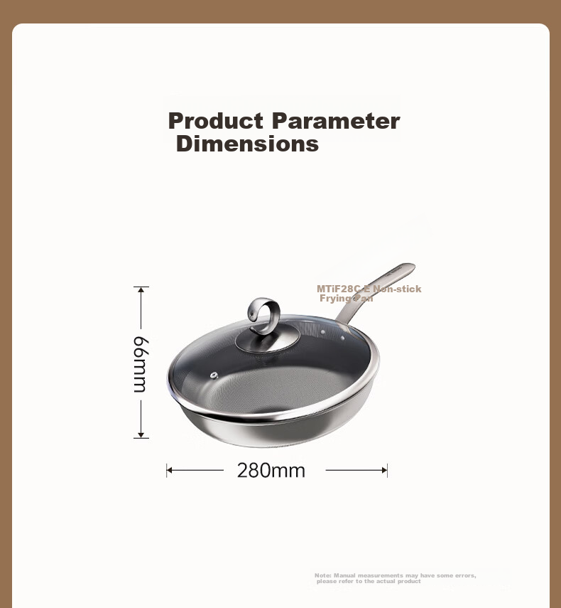 CARL MERTENS Pure Titanium 28cm Frying Pan Non-Stick Coating Multi-Purpose Gas and Induction Compatible with Lid 5