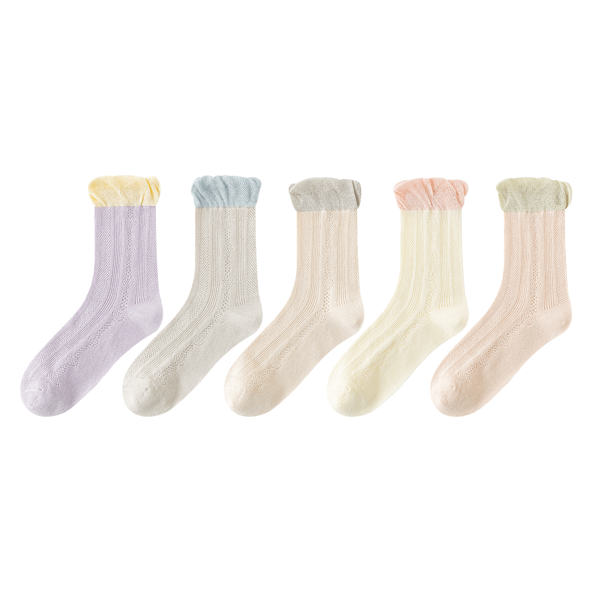 Little Pig Banner Sweet Princess Socks Summer Mesh Thin Girls Socks High Elasticity Class A Xinjiang Long Staple Cotton Girls Cotton Socks