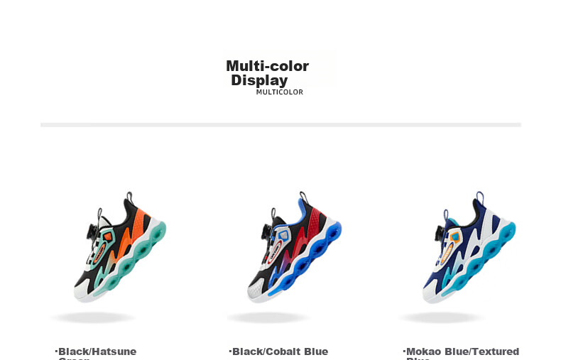 QIAODAN Boys Running Shoes Kids Spring Autumn Mesh Sports Shoes Toddler Twist Button Children's Shoes Black/Cobalt Blue Size 33 12