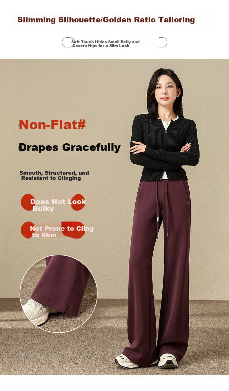 Jeanswest Women's Casual Autumn Winter Straight-leg High-waist Slim Fit Narrow Combed Cotton Slight Flare Pants Cloud Gray L 9