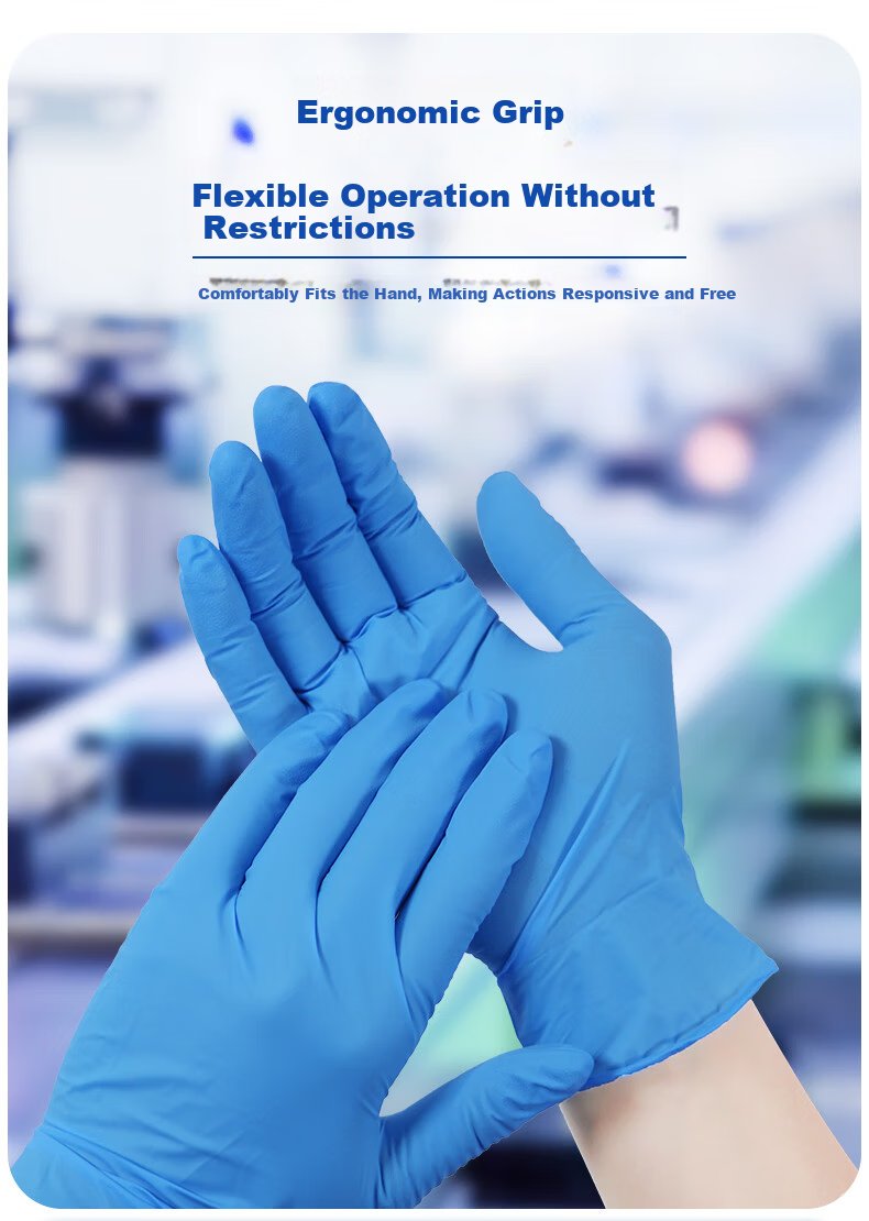INTCO Disposable Nitrile Gloves Labor Protection Industrial Thickened 100pcs Blue Extra Large XL 2