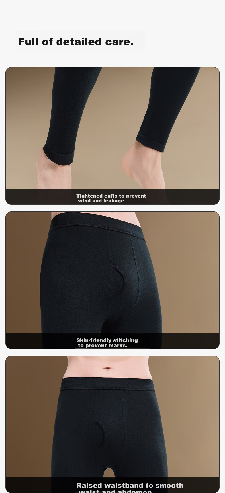 Herbal Original Color Men's Thermal Long Johns 100% Cotton Breathable Antibacterial Loose Fit 10A Autumn Winter Heat Retaining Base Layer Pants 2025 11