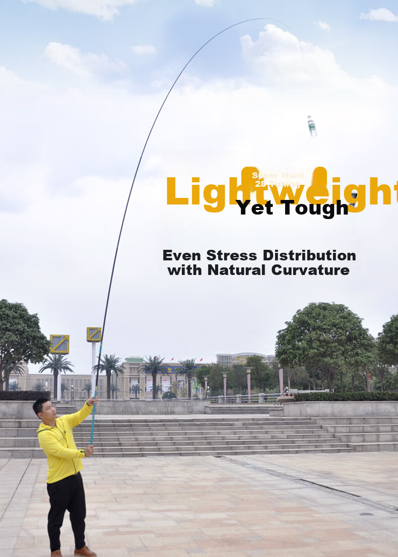 Zhongkui Nagoya 5th Generation Lightweight Large Fish Rod 7.2m 28-Tune Ultra-Light Hard Comprehensive Fishing Rod for Walleye and Bighead Carp 9