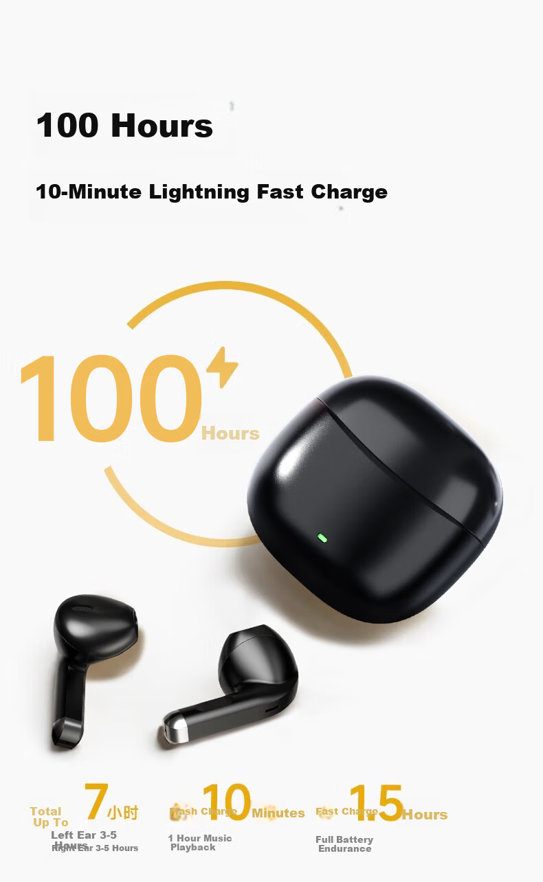 MICROKIA 2026 Latest Bluetooth Earbuds Top 1 Non-In-Ear Long Battery Life Gaming Music Semi-In-Ear Compatible with Xiaomi Apple Vivo Oppo 7