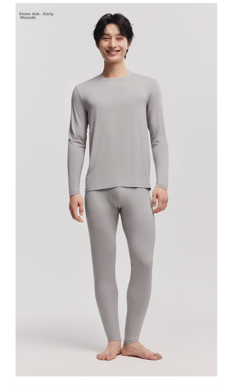 Beneunder Men's Thermal Pants Autumn Winter Fleece-Lined Breathable Sweat-Absorbing Anti-Static Base Layer 34