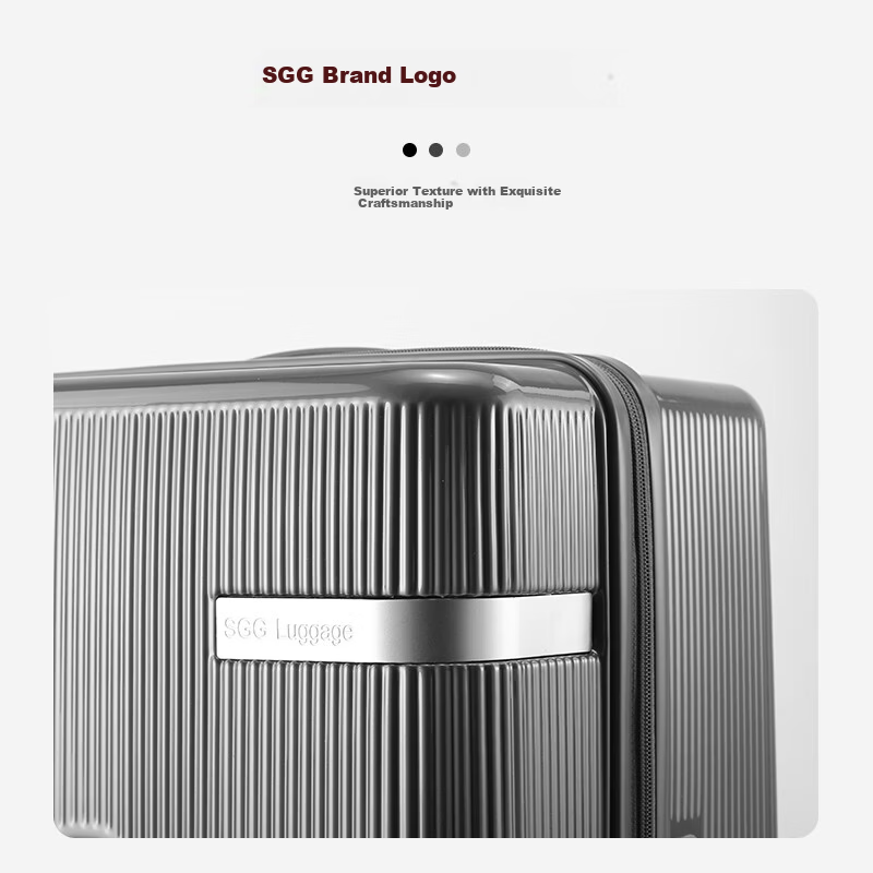 SGG Large Capacity Luggage Suitcase Durable Trolley Case 26-inch Grey with Spinner Wheels and Combination Lock Carry-on 6
