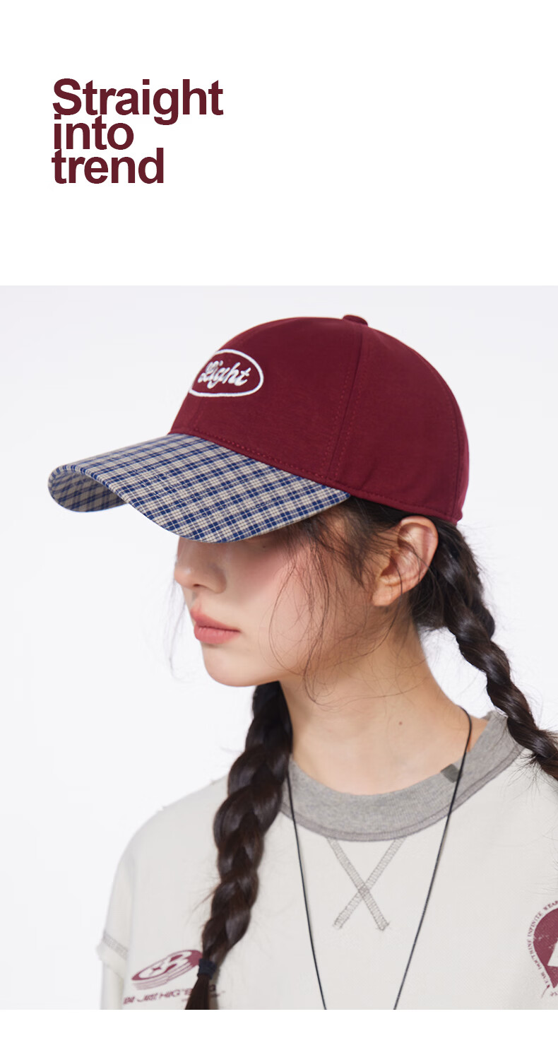 CACUSS Women's Spring Summer Baseball Cap Simple College Style Couple Patchwork Soft Top Comfortable Hat Ink Gray 8