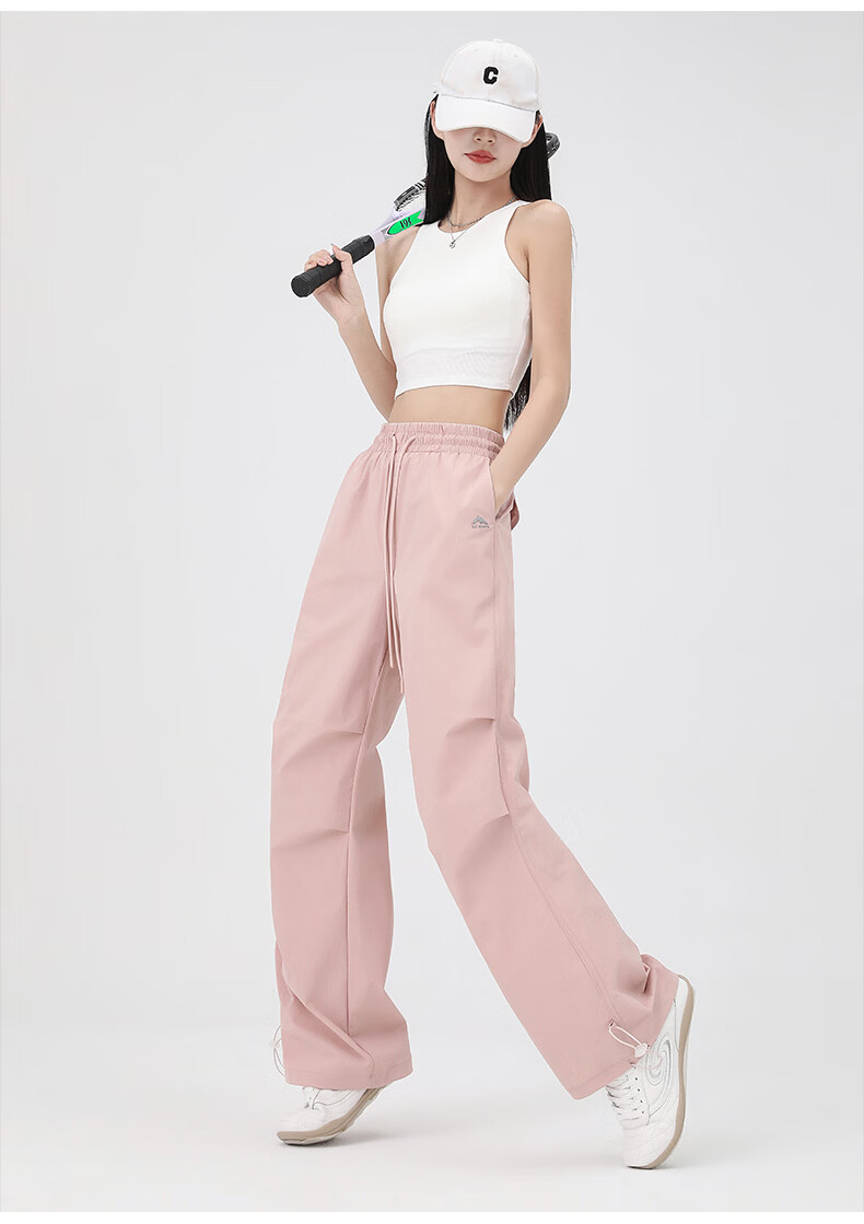 Langsha Women's Work Pants Summer Ice Silk 2026 New Quick-Dry Loose Wide-Leg Straight Outdoor Sports Trousers 24