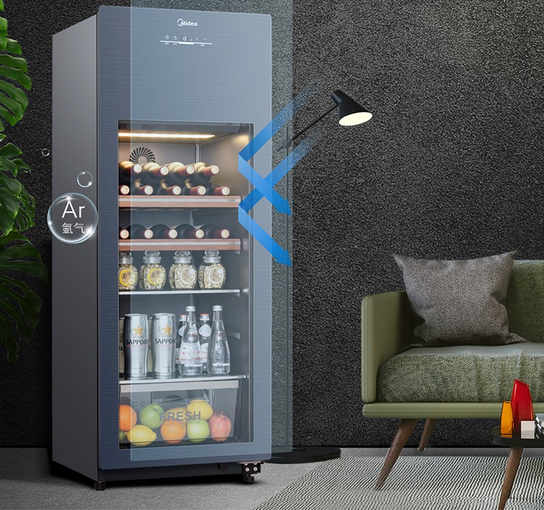 美的160升冰吧 电脑控温 水果保鲜柜 分区 冷柜冰柜 jc-160gem - 慧猫