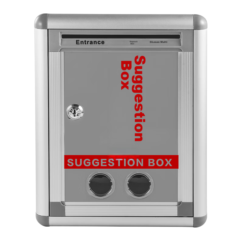 Jinlongxing Wall-Mounted Suggestion Box, No Drilling Required, Report Box, Surrender Box, Large Aluminum Alloy Wall-Mounted Employee Complaint Box, Message Box, No Installation Required, Large Size with Lock