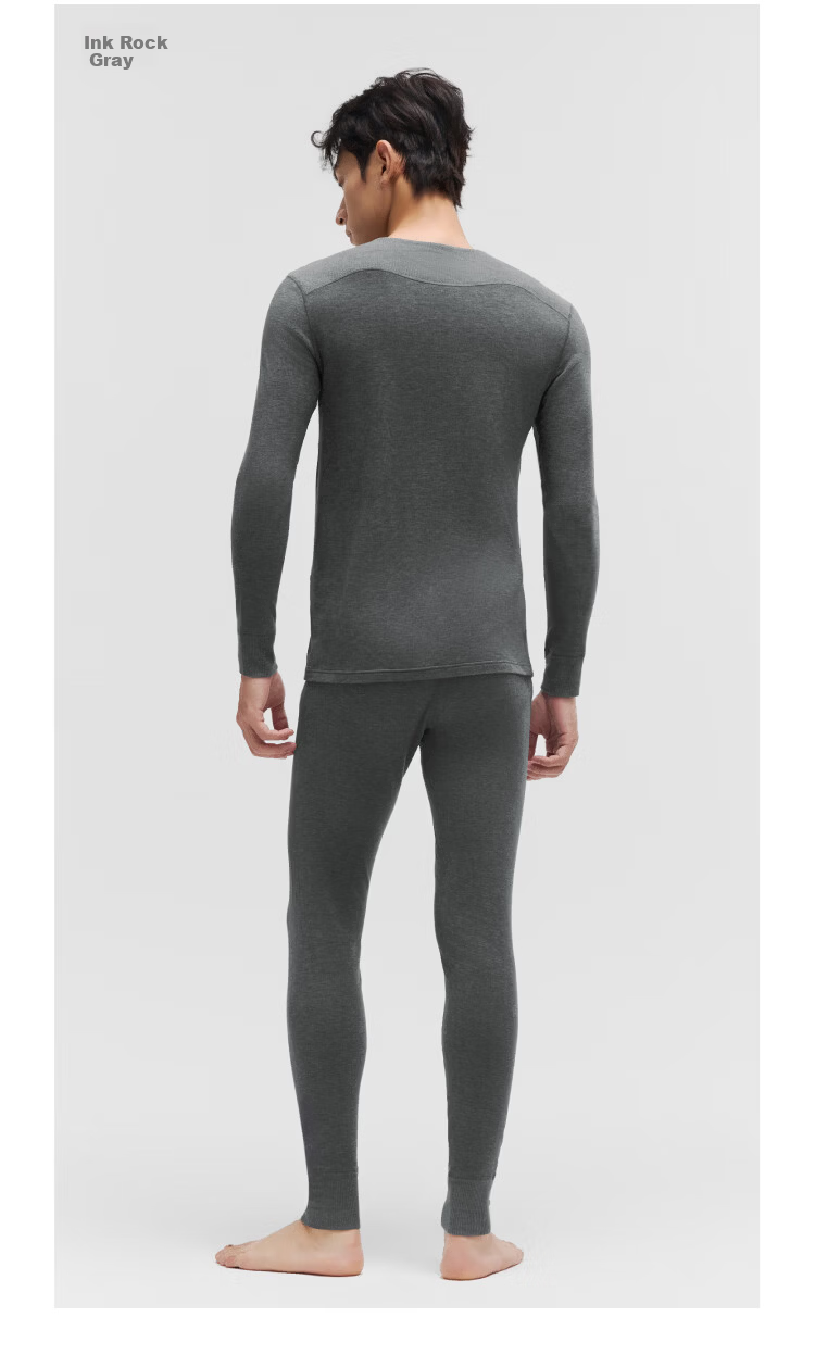 Beneunder Men's Thermal Fleece-Lined Thickened Autumn Winter Windproof Warm Underwear Set 6