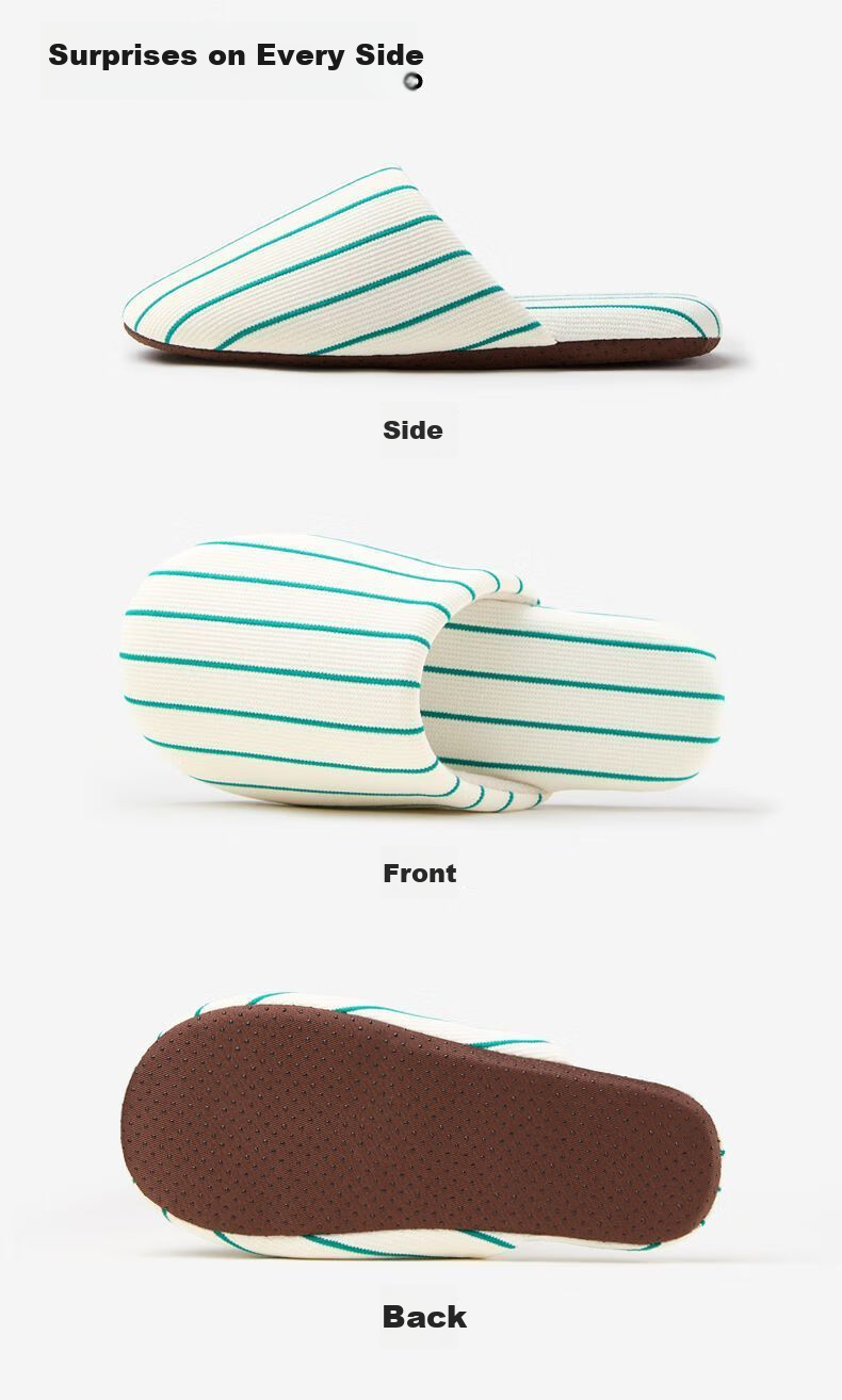 Ganmai Silent Slippers Spring Autumn Indoor Non-Slip Quiet Cotton Floor Slippers for Couples Men Women White Black Size 36-37 4