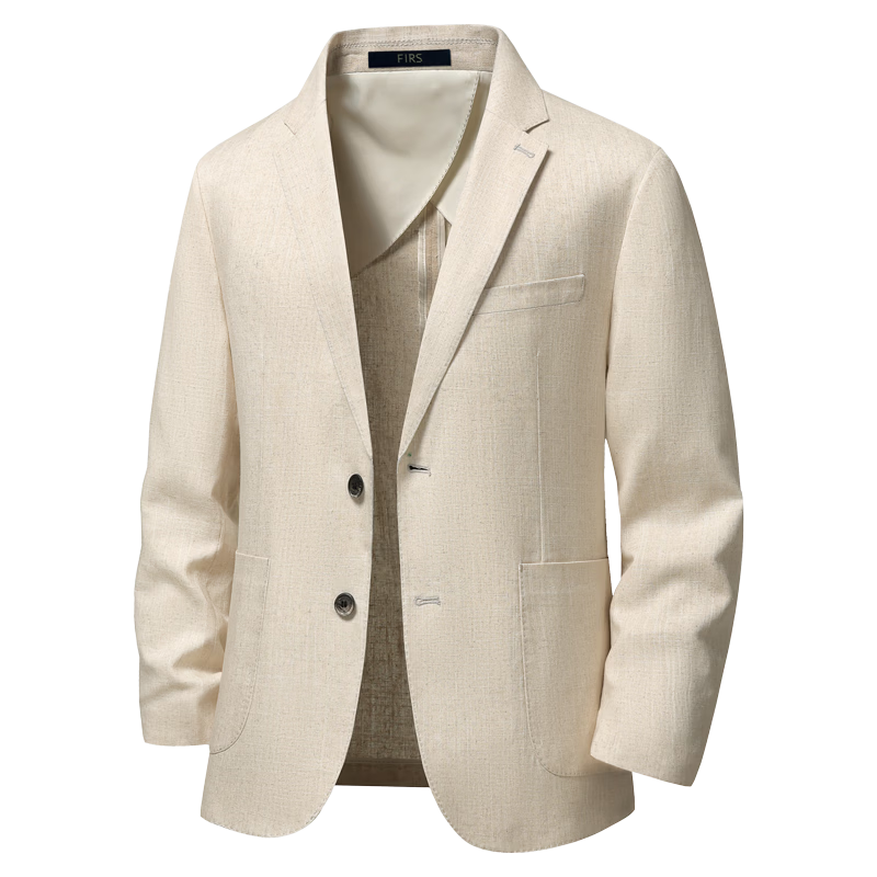 Shanshan [Natural Linen] Men's Spring Summer Thin Business Casual Blazer New Single Suit Jacket