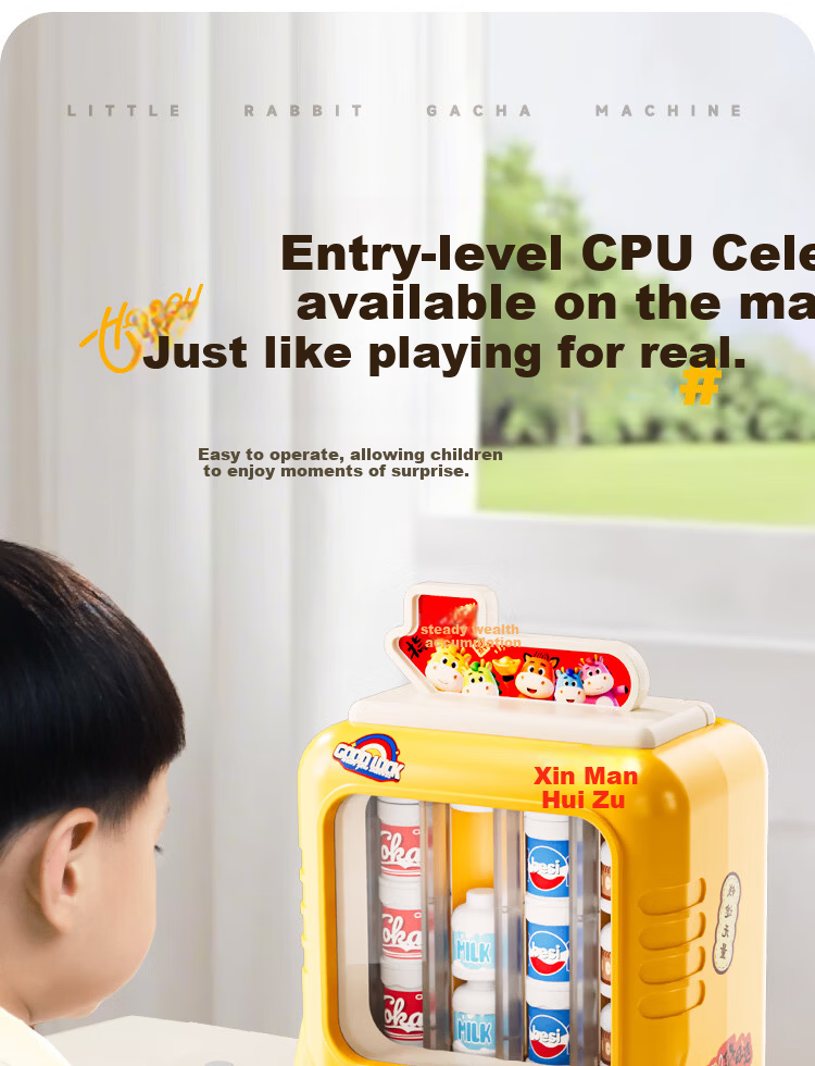 Mama Treasure Twin Beverage Vending Machine Toy Automatic Coin Operated Educational Toy for Children Girls Boys Role Play Gift Age 3-6 12