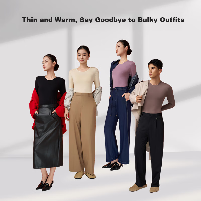 LangSha 26th Anniversary New Arrival [Ren Jialun Celebrity Endorsed Quality] Women's Thermal Underwear German Velvet Heat 10A Antibacterial