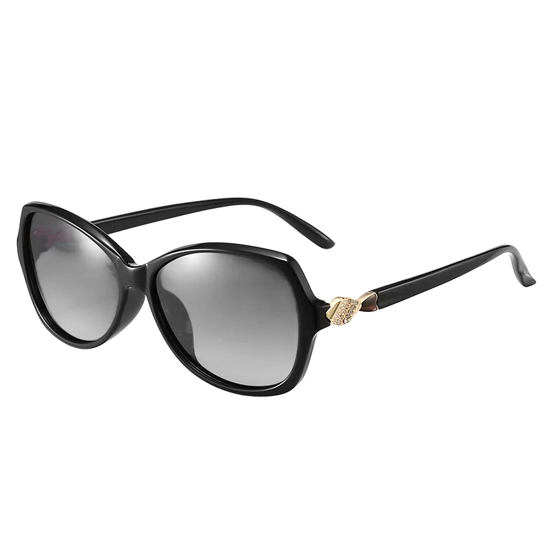Angelamiao New Fashion Polarized Sunglasses, Elegant Small Frame Sunglasses for Women with Rhinestones, Trendy Back-To Style