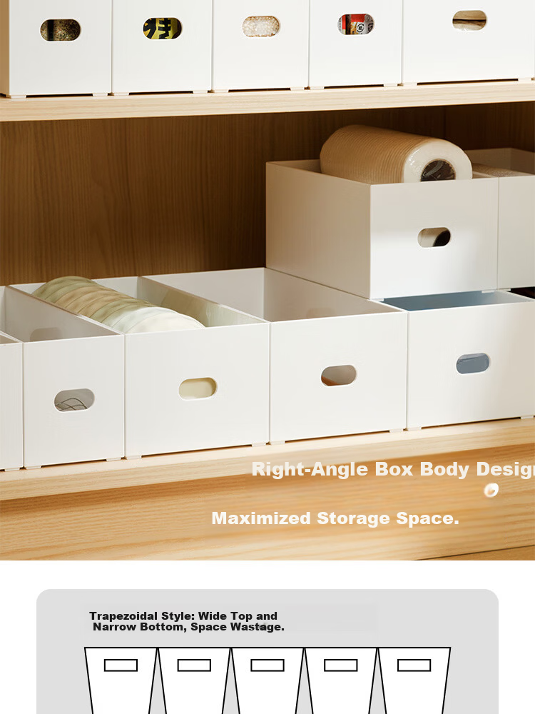Jicang Right-Angle Storage Box Kitchen Desktop Organizer Basket Cabinet Organizer Drawer Divider Snack Storage Box XL Two-Pack 5