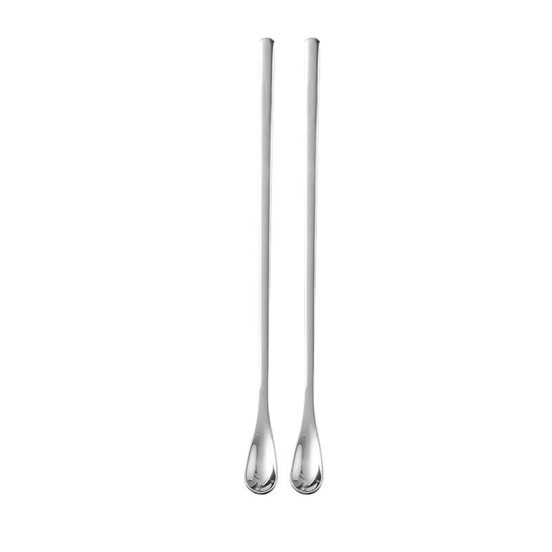JD Jingzao 316L Stainless Steel Stirring Spoons Coffee Spoons Cutlery Honey Stirring Sticks [Extended Handle] 2 Pieces