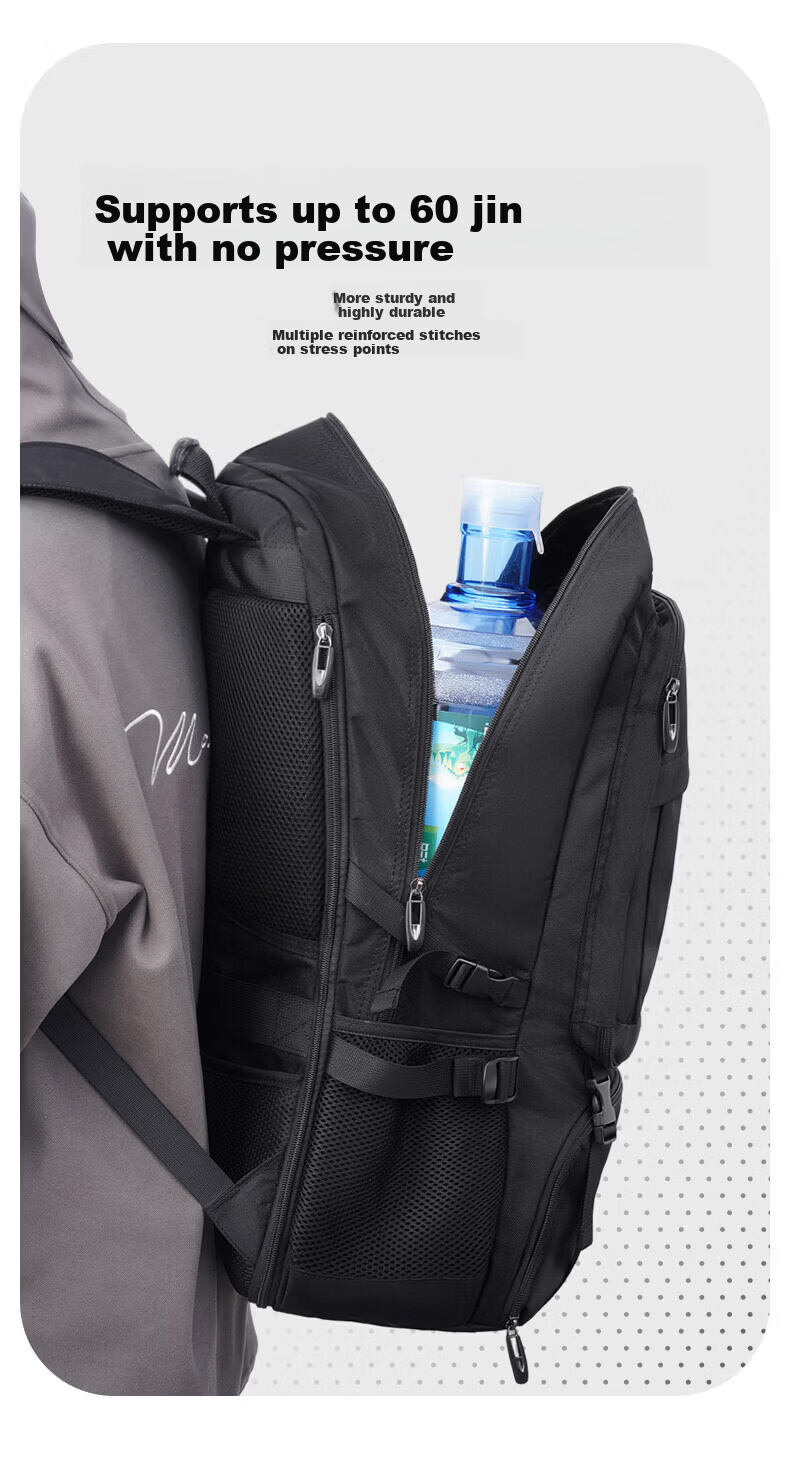 JEEP Men's Large Capacity Travel Backpack Commuter Business Short Trip Laptop Bag Outdoor Hiking Backpack 15
