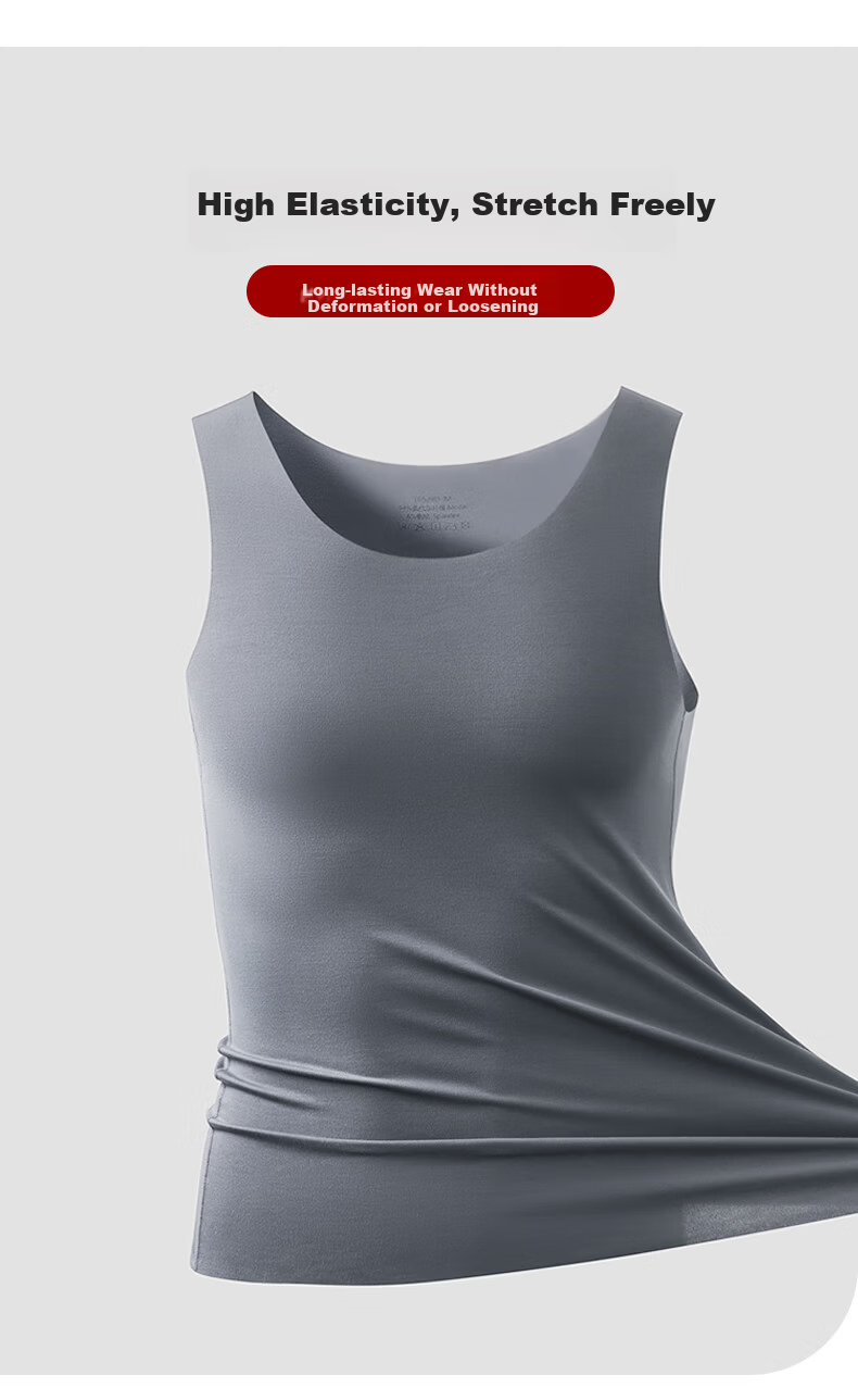 Mengyangwang Men's Modal Racerback Vest Summer Thin Seamless Sports Fitness Sleeveless Base Layer 12