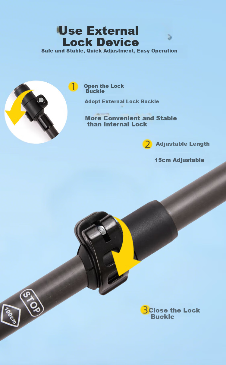 TOREAD Carbon Fiber Folding T-Shaped Trekking Pole Telescopic Lightweight Hiking Stick Charcoal Gray 4