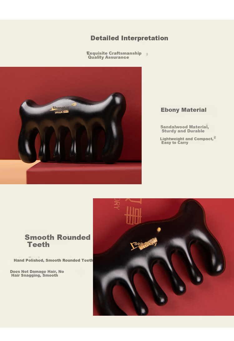 Shanghai Story Silk Scarf for Women with Ebony Wood Massage Comb Gift Box 100% Mulberry Silk Satin Scarf Practical Birthday Gift 8