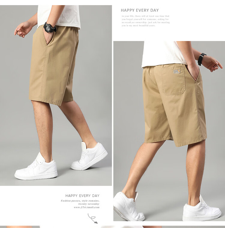 Pierre Cardin Men's Summer Cotton Lightweight Cargo Shorts Loose Straight Five-Point Pants Military Green XL 12