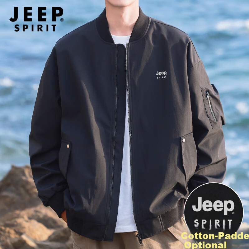 JEEP SPIRIT Men's Spring Autumn Jacket Outdoor Workwear Windproof Biker Coat M