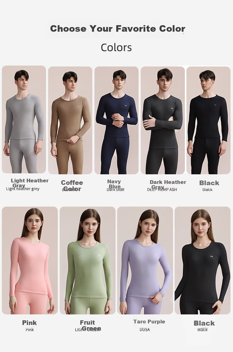 MiiOW Cashmere Protein Men's Thermal Underwear Set Fleece Lined Thickened Autumn Long Johns Base Layer for Men 16