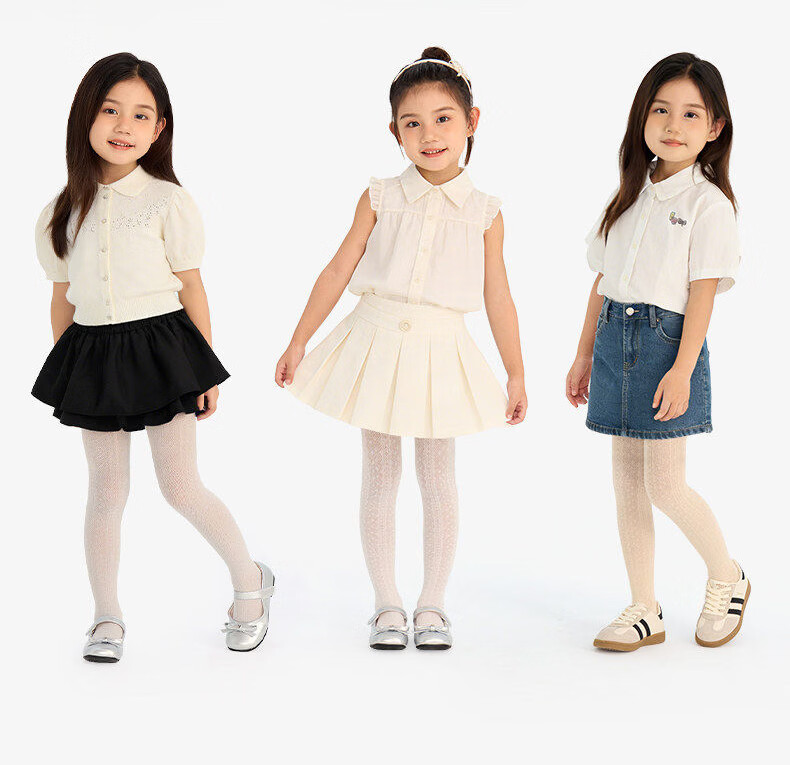 Langsha Girls' Summer Mesh Leggings Children's Tights Baby Anti-Mosquito White Stockings Spring and Autumn Cotton Socks Pants 12