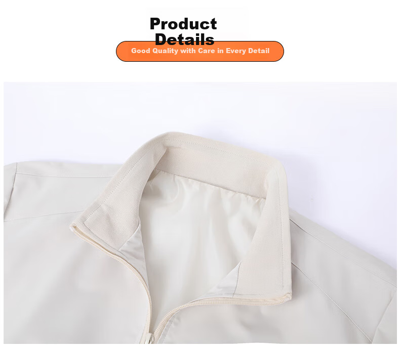 JEEP SPIRIT Men's Casual Autumn Sports Stand Collar Jacket Light Businesswear 2501 Off-White XL 14