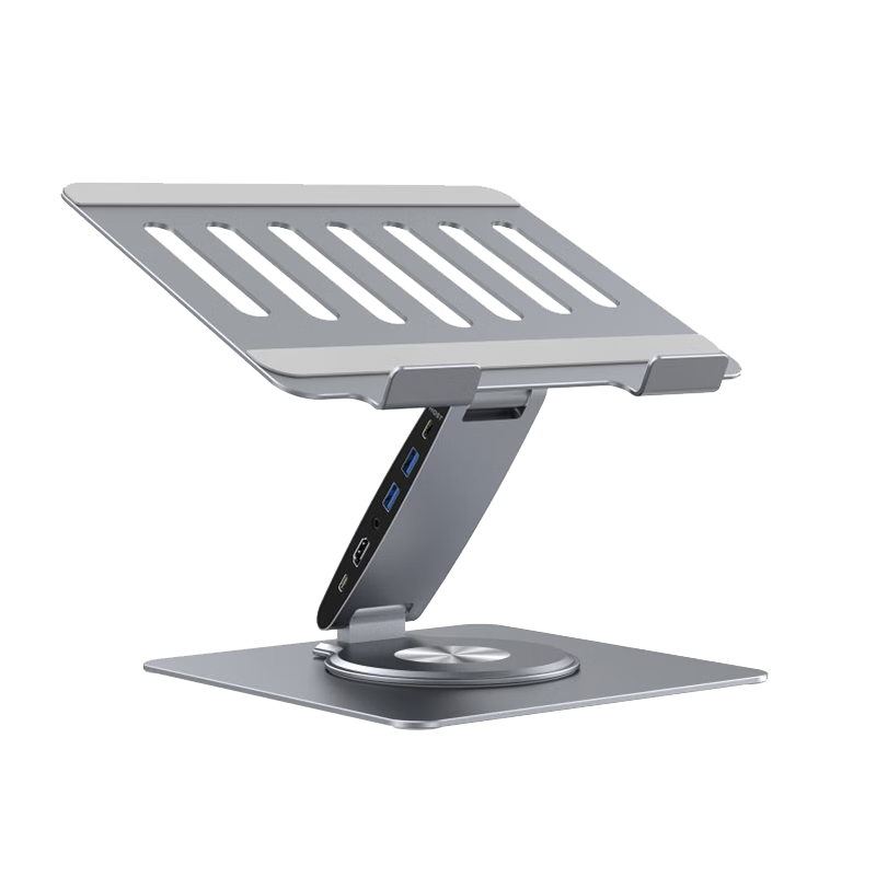 Hanzichen Laptop Stand with 10-Port Type-C Docking Station, 4K60Hz HD Display, PD 100W Power Delivery, USB 3.0 Data Transfer, 3.5mm Audio, Aluminum Alloy Vertical Stand