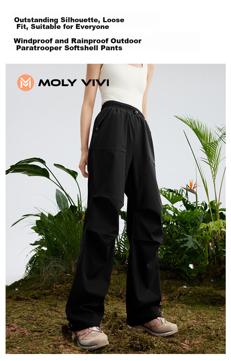 MOLY VIVI Double Waist Softshell Outdoor Sports Pants for Women Spring Summer Windproof Waterproof Quick-Dry Hiking Mountaineering Pants Magic Vivi 6