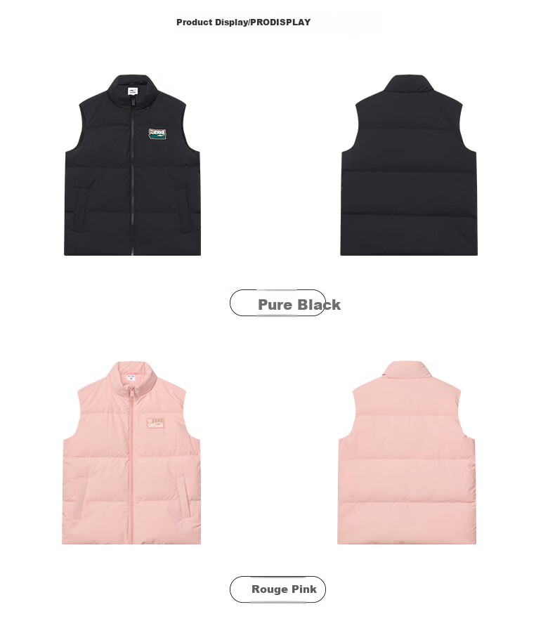 ERKE Kids Unisex Children's Winter Warm Sleeveless Waterproof Breathable Vest Jacket Black 170 31