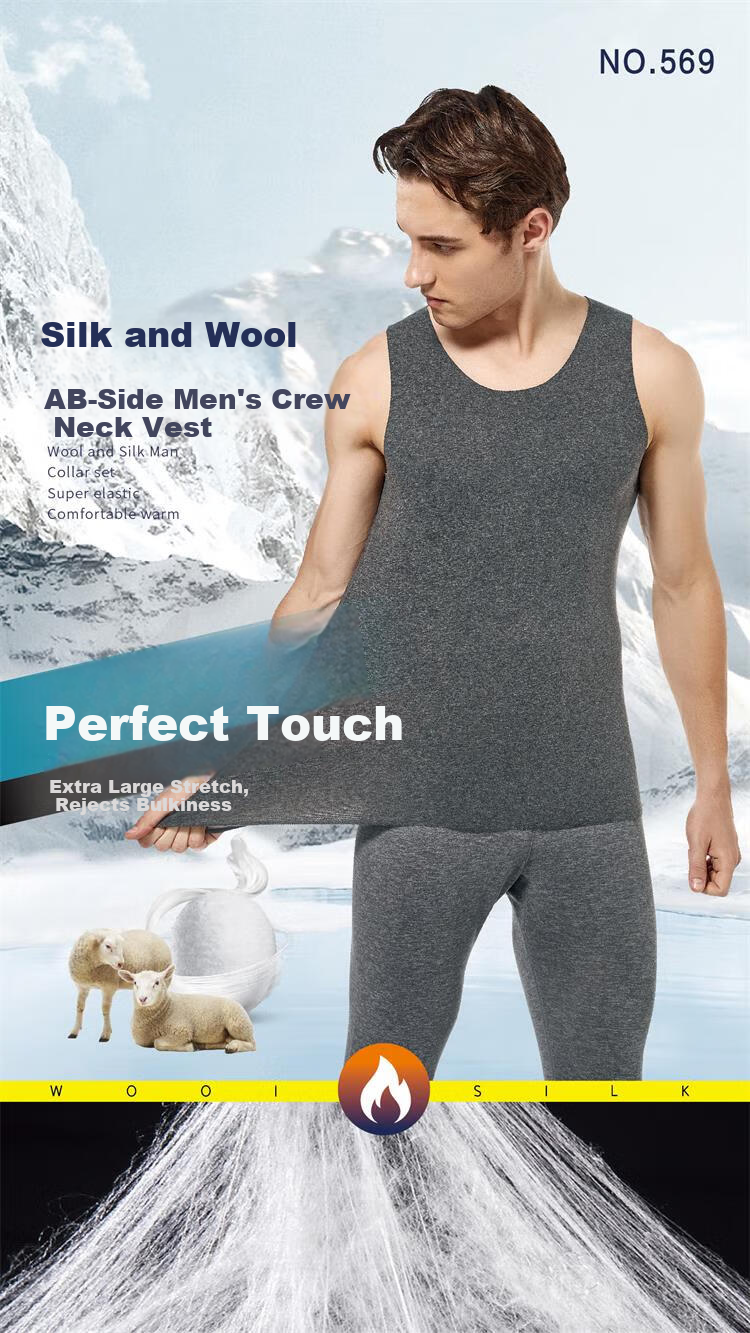 Paul Frank Men's Cashmere Silk Thermal Vest Seamless Heat Retaining Base Layer Autumn Winter Warm Waistcoat Jacket 4