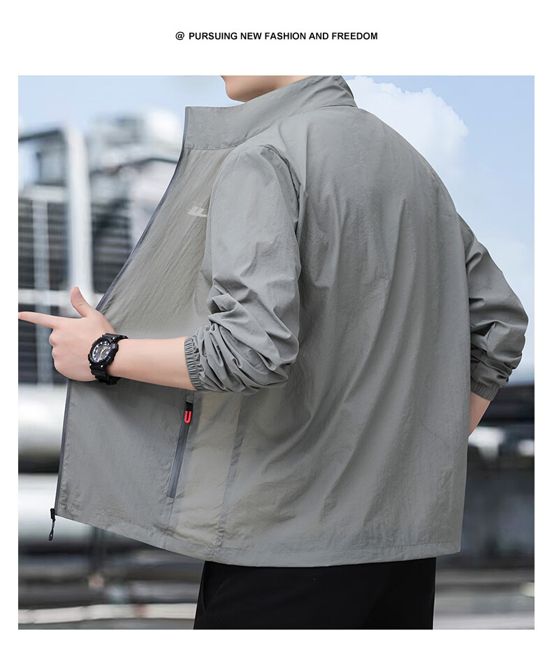 Warrior Men's Summer Ice Silk Cooling Lightweight High UV Protection Breathable Quick-Dry Jacket 13