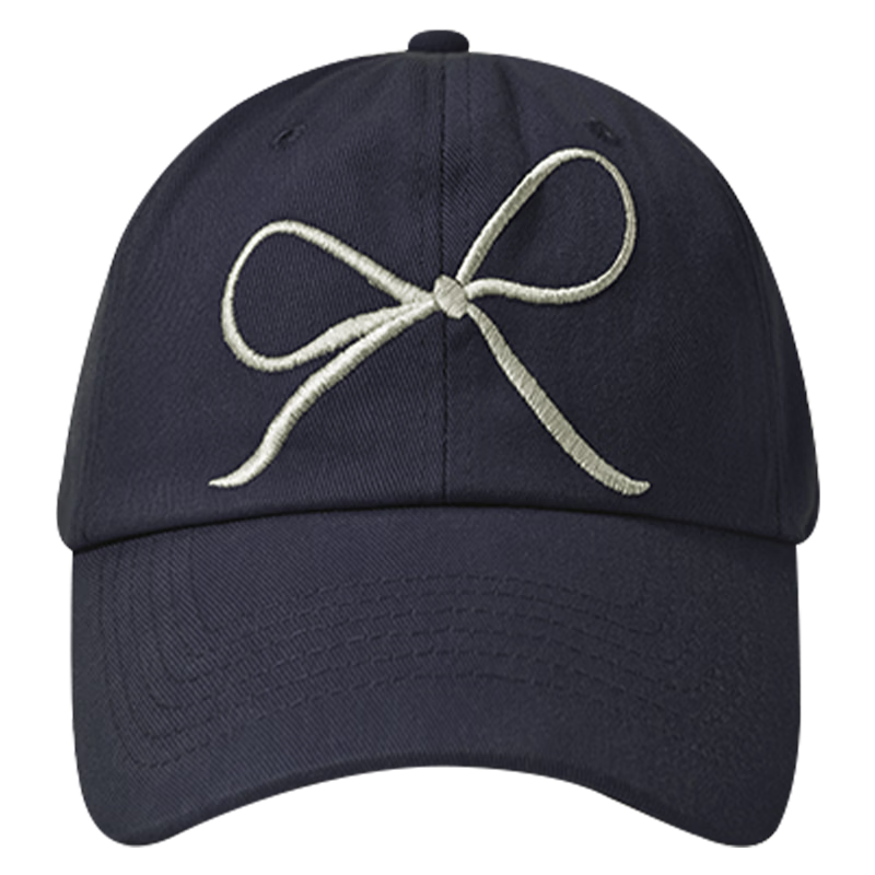 Peak Women's Baseball Cap Outdoor Sunshade Embroidered Bow Sweet Korean Style Fashion Street Dance Duckbill Hat Large Brim Slim Face