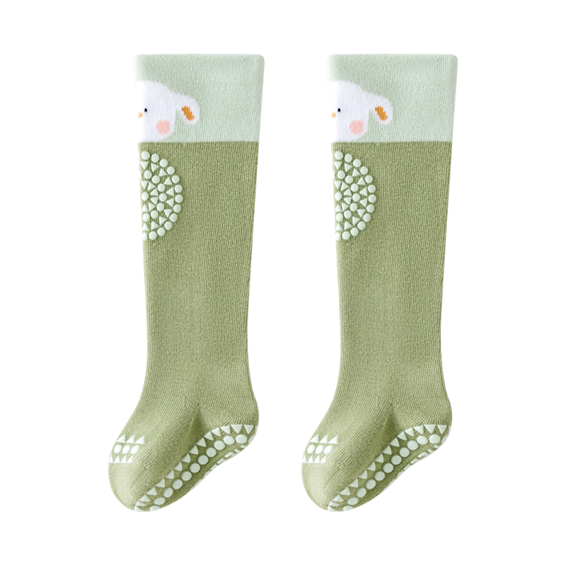 Growth Baby Long Tube Socks for Small Infants Spring and Autumn Pure Cotton Class A Non-Slip Floor Socks Infant Knee Pads Crawling and Walking Baby