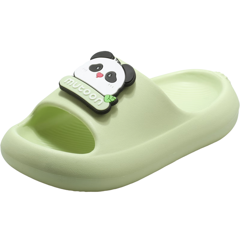 Mutong Kids Summer Slippers Boys Girls Cartoon Panda Green 210 Soft Sole Indoor Bathroom Sandals