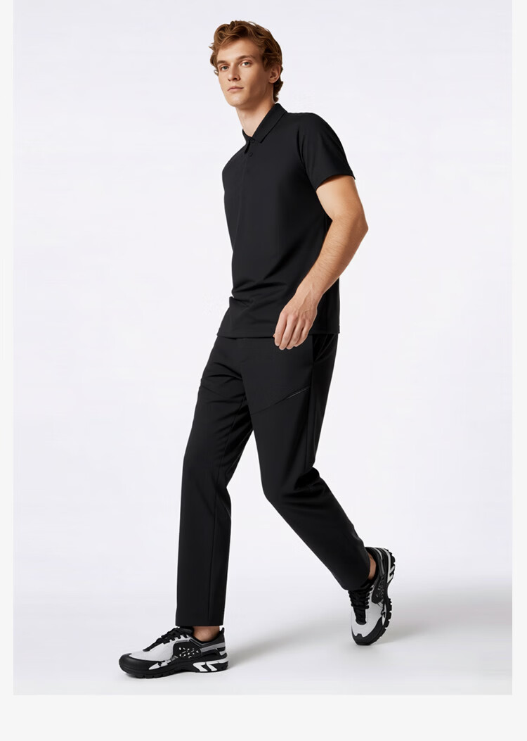 JD Jingzao Full Adhesive Polo Shirt Men New Short Sleeve T-Shirt Moisture-Wicking Quick-Dry Sports Black XL 13