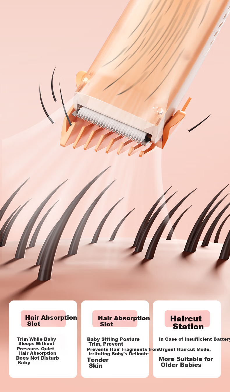 Panasonic Baby Hair Clipper Electric Trimmer Children's Hair Cutter Home Quiet Scalp-Friendly Automatic Hair Suction Washable ER-PGF21-D 9