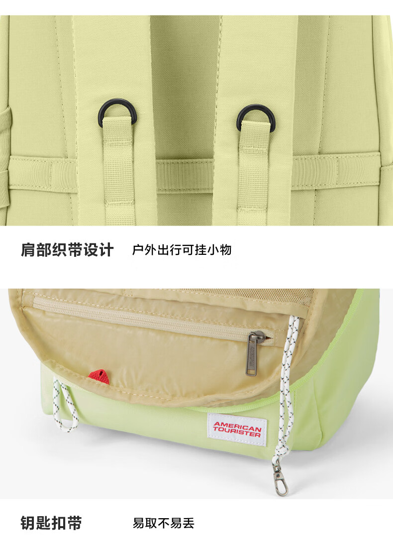 American Tourister Travel Backpack Casual Unisex School Bag High School Student Laptop Bag GT3 Olive Green 18