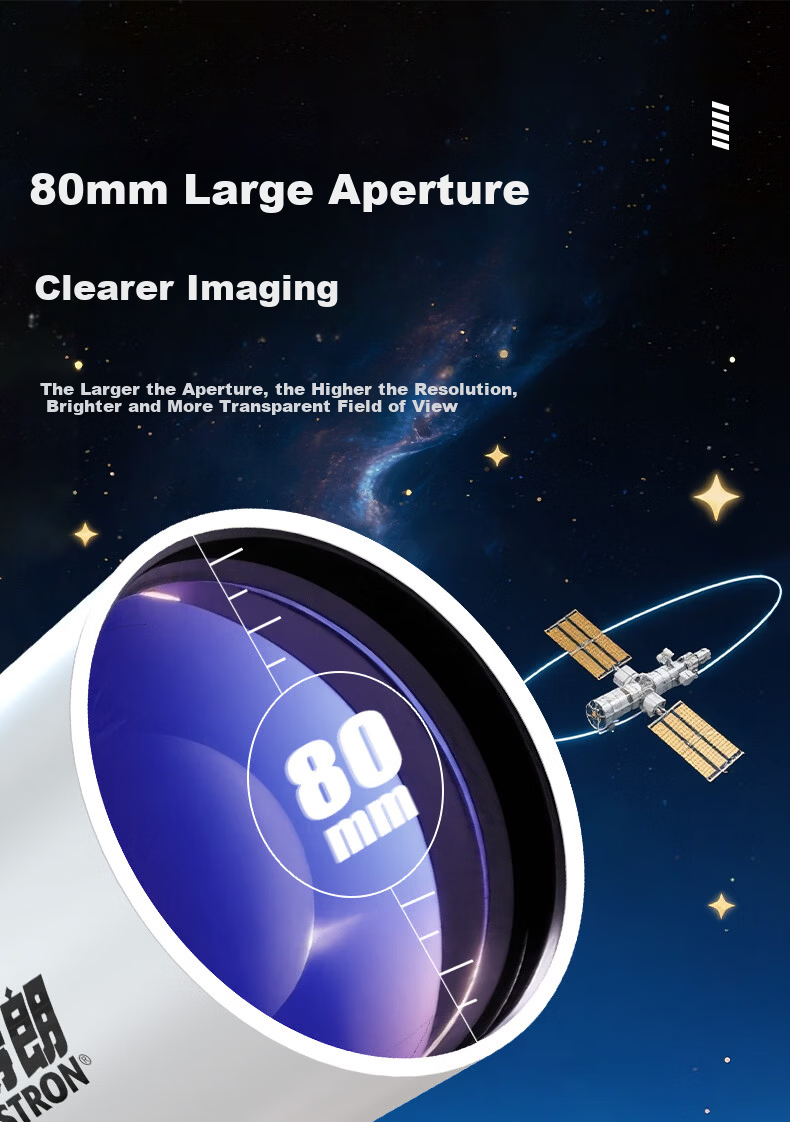 Celestron StarBright 80 Telescope with Screen High-Power HD Moon and Sky Viewing Astronomical Telescope Educational Gift for Students Birthday Holiday 18