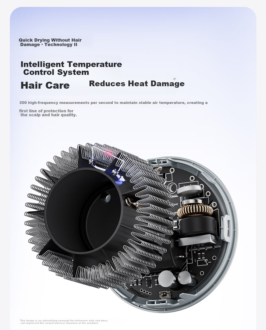 Dreame G10 High-Speed Home Hair Dryer High Power Quick-Dry Ionic Large Airflow Low Noise Bladeless Hair Dryer Matte Gray AHD11B 3