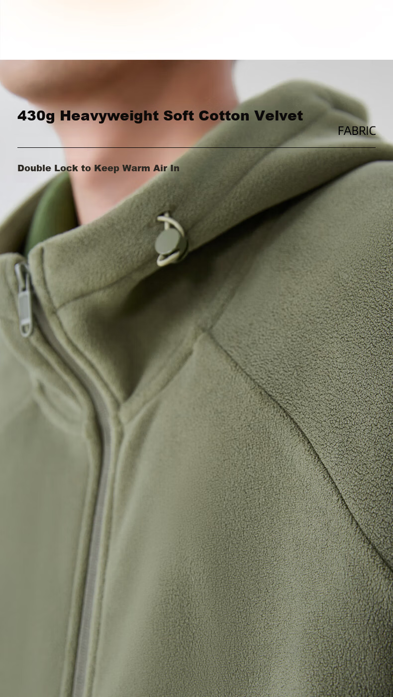 Baleno S&K Series Aoli Fleece Jacket Men Autumn Winter Trendy Casual Hooded Windproof Zip-up Jacket 6