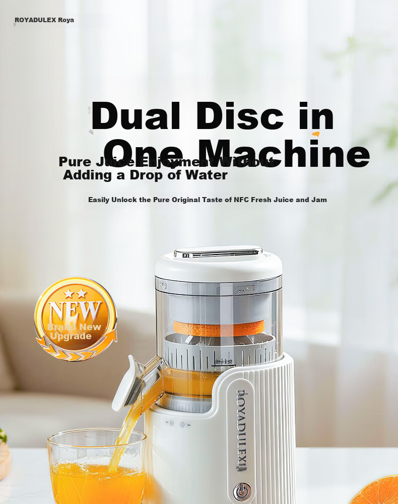 Loya Juicer Pulp Separation Fully Automatic Small Household Juicer Electric Orange Juicer Portable Wireless No-Filter Press Juicer White (Double Screw Press) 5