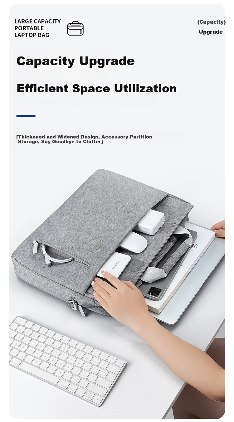 Biyoumei Laptop Bag 14 Inch Briefcase Thickened Inner Sleeve for Huawei HP Lenovo 4