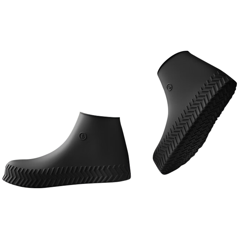 BWNK Adult Waterproof Silicone Rain Shoe Covers Non-Slip Wear-Resistant Portable Rain Boots Black XL