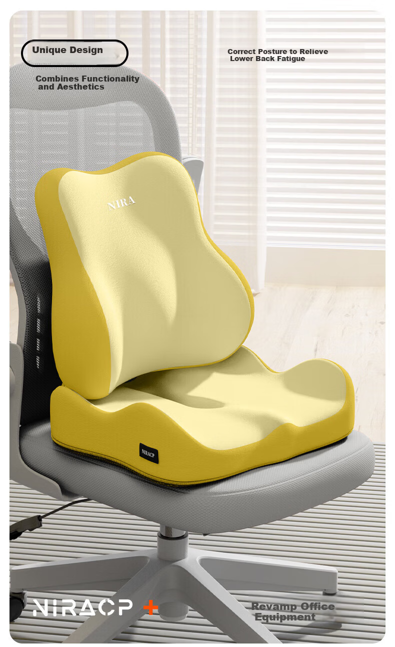 Nila Lumbar Support Pillow Office Waist Cushion Maternity Back Support Seat Cushion Ergonomic Chair Lumbar Pad for Prolonged Sitting 1
