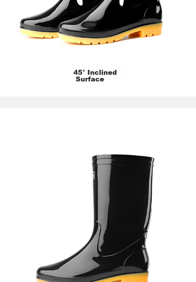 Warrior Unisex Outdoor Non-Slip Rain Shoes Fishing Car Wash Rain Boots Chef Rubber Shoes HL8075 Mid-Calf Black Size 39 8